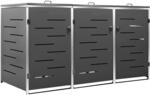 vidaXL M&uuml;lltonnenbox f&uuml;r 3 Tonnen 207x77,5x115 cm Edelstahl