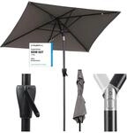 Sekey Aluminum Sonnenschirm mit Kurbel und Knicker, 200 &times; 300 cm Sonnenschirm