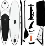 vidaXL Aufblasbares Stand-Up-Paddleboard Set mit Segel Schwarz Wei&szlig;
