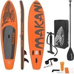 ECD Germany Aufblasbares Stand Up Paddle Board Makani | 320 x 80 x 15 cm | Orange 