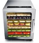 Arendo - Edelstahl D&ouml;rrautomat 8 fach - 500 Watt mit Temperaturregler - D&ouml;rrger&auml;t