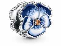 PANDORA MOMENTS Charm "Blaue Garten-Stiefmütterchen Blume" Silber 790777C02