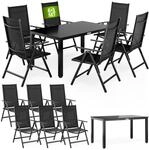 Casaria&reg; Gartenm&ouml;bel Set 6 St&uuml;hle mit Tisch 150x90cm Aluminium Sicherheitsglas