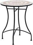 Outsunny Gartentisch Mosaiktisch Balkontisch Beistelltisch Seviertisch rund Stahl +