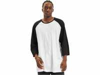 Urban Classics Herren Contrast 3/4 Sleeve Raglan Tee T Shirt, Wht/Blk, XL EU
