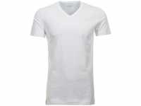Ragman Herren 2 T-Shirt Doppelpack Bodyfit mit V-Ausschnitt, Weiß, XL