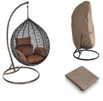 Home Deluxe - H&auml;ngesessel Cielo - Grau, H&ouml;he 200 cm - inkl. Regenabdeckung,