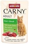 animonda Carny Katzenfutter nass Rind + Strau&szlig;, 12 Portionsbeutel (12 x 85g),