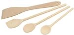 FACKELMANN 31125 4-teiliges K&uuml;chenhelfer-Set aus Holz mit Pfannenwender und L&ouml;ffel,