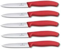 Victorinox 5-tlg Gem&uuml;semesser Set Swiss Classic Rot &ndash; 10 cm ohne Wellenschliff &ndash;