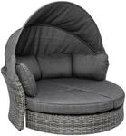 invicta INTERIOR Drehbare Sonneninsel Seattle 195cm grau mit Sonnendach inkl. Kissen