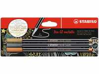 Premium Metallic-Filzstift - STABILO Pen 68 metallic - 3er Pack - gold, silber,