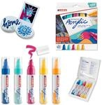 edding 5000 Acrylmarker - gelb, sonnengelb, blau, pink, t&uuml;rkis - 5 Acrylfarben Set