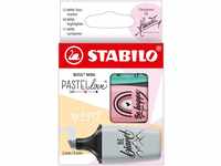 Textmarker - STABILO BOSS MINI Pastellove 2.0 - 3er Pack - rosiges Rouge, zartes