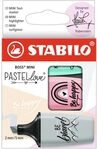 STABILO - Textmarker - BOSS MINI Pastellove 2.0-3er Pack - rosiges Rouge, zartes