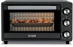 ICQN Minibackofen 20L, Pizza-Backofen, Ober/Unterhitze mit Umluft-Funktion,