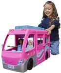 Barbie Super Abenteuer-Camper Fahrzeug, mit 7 Spielbereichen, inkl. Pool und Rutsche,