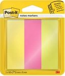 Post-it Page Marker, Energetic Collection, 3 Bl&ouml;cke 25 mm x 76 mm, 100 Blatt pro