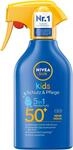 NIVEA SUN Kids Schutz & Pflege 5in1 Hautschutz LSF 50+ Sonnenspray (250 ml),...