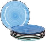 MamboCat Blue 6X Speiseteller blau I Robustes blaues Steingut-Geschirr f&uuml;r 6
