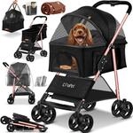LOVPET&reg; Hundewagen 2in1 Hundebuggy Hundebox Tragetasche Faltbar klappbar bis 20kg,