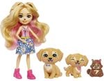 Enchantimals City Tails Gerika Golden Retriever Familie - Puppe mit 3 Tierfiguren,