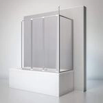 Schulte Duschwand f&uuml;r Badewanne 129 x 140 mit Seitenwand 70 cm, 3-teilig...