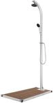 vidaXL Gartendusche mit Brauner Bodenplatte 220 cm Aluminium