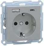 Schneider Electric Merten USB-Schuko-Steckdose, USB Typ A+C, Unterputz, System M,