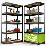 Juskys 2er-Set Lagerregal Basic 2X 180x90x40cm (HxBxT) - 1750 kg - 10 B&ouml;den -