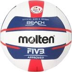 Molten Europe Ball-V5B5000-DE Beachvolleyball, Wei&szlig;/Blau/Rot, 5