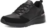 Skechers Damen Billion Subtle Spots Sneaker, Black Duraleather Black Leopard Trim,