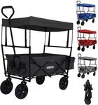 Arebos Bollerwagen faltbar mit Dach | Handwagen | Transportwagen | Faltwagen 