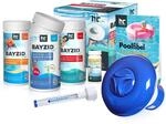 BAYZID&reg; Pool Starterset 7-teilig - Wasserpflege durch Pool Chlor Granulat, PH Minus,