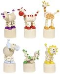 Goki 53917 Tiere Press 'N Shake Figuren Afrika Motive Holz gemischt