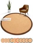 carpetfine Sisalteppich Rund Braun &Oslash; 80 | Moderner Teppich f&uuml;r Wohn- und
