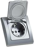 DELPHI Steckdose Unterputz IP44 Feuchtraum-Steckdose mit Schutz-Deckel