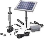 esotec Solar Teichpumpenset 5 160 LED, Wasserspiel Komplettset, LiFePO4 Akkubox,