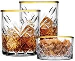 Pasabahce 96818 Timeless Golden Touch 3-teiliges Set | 2 Whiskygl&auml;ser & 1...
