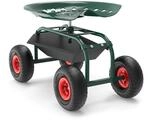 Wiltec Gartenwagen mit Ablagefl&auml;che bis 150kg Gartenhocker mit Reifen...