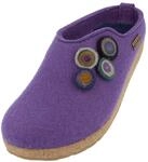 HAFLINGER Grizzly Kanon Filzpantoffel Hausschuh Filzclog Kork Lila, Gr. 40