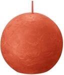 Bolsius Rustik Kugelkerze herbstliches orange, Durchmesser 7,6 cm Stumpen- und