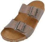 HAFLINGER Bio Andrea Leder Pantolette Sandale (Country Perlgrau 1658), Gr 37