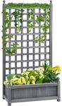 Outsunny Hochbeet Pflanzkasten mit Rankgitter Blumenkasten Rankkasten Rosenbogen mit