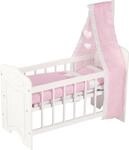 51762 goki - Puppenbett Holz mit Himmel und Bettzeug - Baby Bett f&uuml;r Puppen -
