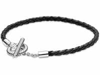 Pandora Moments Braided Leather T-bar Bracelet 591675C01-19 cm