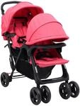 vidaXL Geschwisterwagen Klappbares Design Zwillingswagen Kinderwagen Baby Kinder