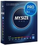 MY.SIZE PRO ELITE Kondome, Gr&ouml;&szlig;e 8, 72 mm, XXL, 3 St&uuml;ck &ndash; Extra reines