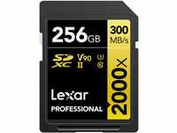 Lexar Professional 2000x SD Karte 256GB, SDXC UHS-II Speicherkarte ohne Lesegerät,