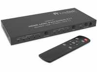 FeinTech VAX04101A HDMI eARC Pass Switch 4x1, für 3 HDMI-Quellen, Soundbar und TV